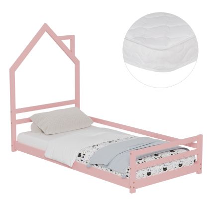 ЛЕГЛО С МАТРАК HOUSER HM21301.02 БОРОВА ДЪРВЕСИНА В РОЗОВ ЦВЯТ -- МАТРАК 90X190СМ