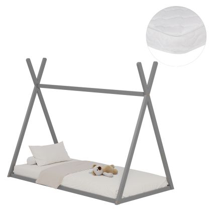 ЛЕГЛО С МАТРАК MUNK HM21306.02 БОРОВА ДЪРВЕСИНА В СИВ ЦВЯТ -- МАТРАК 90X190СМ