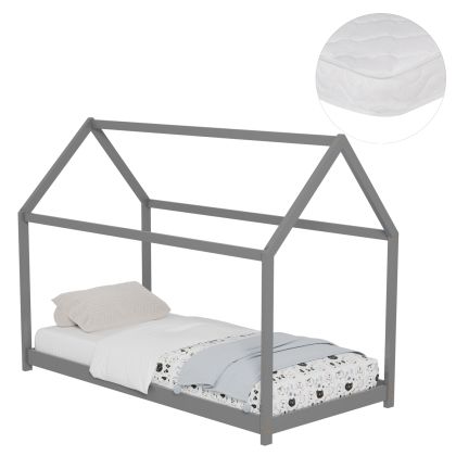 ЛЕГЛО С МАТРАК PEPE HM21302.02 БОРОВА ДЪРВЕСИНА В СИВ ЦВЯТ -- МАТРАК 90X190СМ