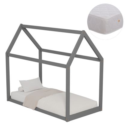 ЛЕГЛО С МАТРАК PEPE HM21303.02 БОРОВА ДЪРВЕСИНА В СИВ ЦВЯТ -- МАТРАК 70X140СМ