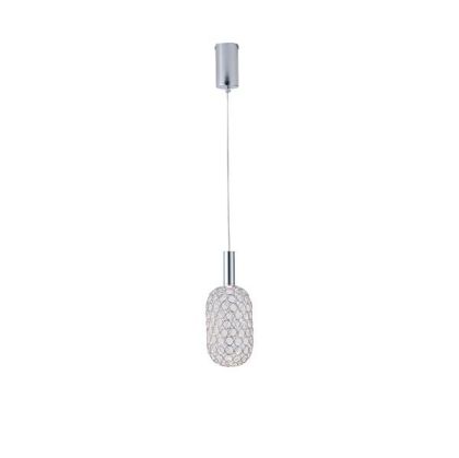 МЕТАЛЕН ПОЛИЛЕЙ LED 6.3W 648LM 3000K Φ130X1588MM ХРОМИРАНИ, ПЕРФОРИРАНИ С ОСВЕТЛЕНИЕ