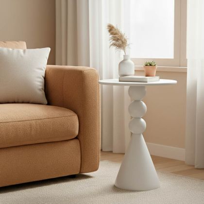 МЕТАЛНА ПОМОЩНА МАСА BILANE В КРЕМАВ НЮАНС, ДИМЕНЗИИ 39X55 СМ