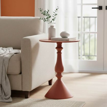 МЕТАЛНА ПОМОЩНА МАСА LALOU В ТЕРАКОТЕНО СИВО, РАЗМЕРИ 40X55 СМ