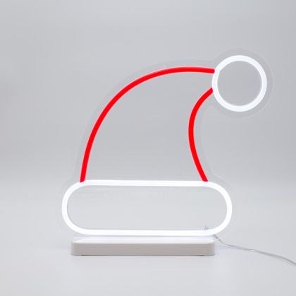 НЕОНОВА ЛАМПА С ВЪЖЕ 30X27СМ, 4,5V АДАПТЕР, ШАПКА НА ДЯДО КОЛЕДА, С ЦЕНТЪР, ЧЕРВЕН И БЯЛ LED, КАБЕЛ 3М, IP44