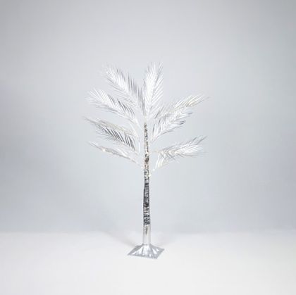 ПАПРАТОВО ДЪРВО СЪС СРЕБЪРНИ ЛИСТА 1,2 М, АДАПТЕР, 80 МИНИ СВЕТОДИОДА ТОПЛО БЯЛО, КАБЕЛ 3 М, IP44