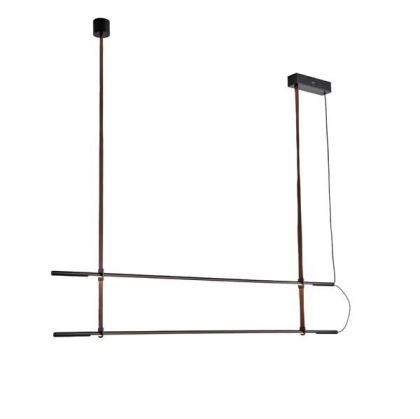 ПОЛИЛЕЙ МЕТАЛ-КОЖА LED 2X22W 3150LM 3000K 1400X60X1200MM ЧЕРНИ ARTE ILLUMINA LINEA