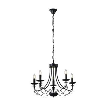 ПОЛИЛЕЙ, ПРОЗРАЧНО СТЪКЛО, 5 ЛАМПИ, 5XE27, МАКС. 15W, 470X630 ММ, ЧЕРНО, ARTE ILLUMINA VAULT