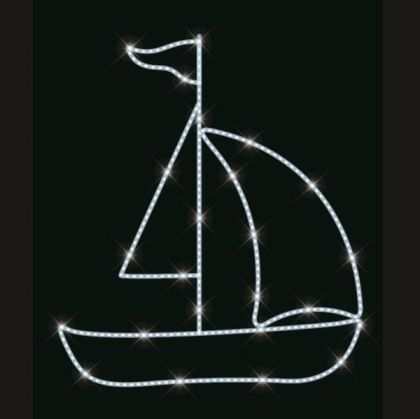 ПРОФЕСИОНАЛЕН ДИЗАЙН ЗА СТЪЛБ, КОРАБ, БЕЛИ LED ВЪЖЕВИ СВЕТЛИНИ, 100X90СМ, IP65