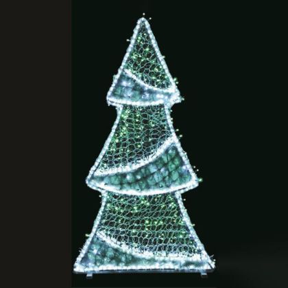 ПРОФЕСИОНАЛЕН ДИЗАЙН, 3D ДЪРВО, БЯЛА LED СВЕТЛИНА С ВЪЖЕ, ЗЕЛЕН И БЯЛ LED, 150X80X20СМ, IP65