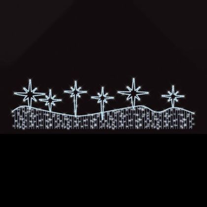 ПРОФЕСИОНАЛЕН ДИЗАЙН, АЛУМИНИЕВ ГИРЛЯНД, С ВИТЛЕЕМСКИ ЗВЕЗДИ, БЯЛА LED ВЪЖЕВА СВЕТЛИНА, БЯЛ LED, 130X600СМ, IP65