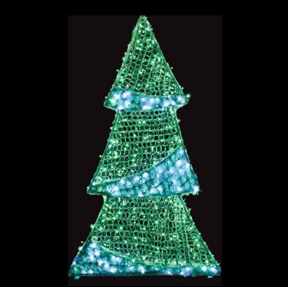 ПРОФЕСИОНАЛЕН ДИЗАЙН, ДЪРВО 3D, ЗЕЛЕНО-БЯЛО LED, 200X110X23СМ, IP65