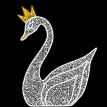 ПРОФЕСИОНАЛЕН ДИЗАЙН, ЛЕБЕД 3D, БЯЛА LED ВЪЖЕВА СВЕТЛИНА, БЕЛИ LED СВЕТЛИНИ, 260X250X105СМ, IP65