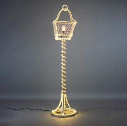ПРОФЕСИОНАЛНА ГОЛЯМА СВЕТЕЩА ВЪНШНА ДЕКОРАЦИЯ, PROFESSIONAL DESIGN, LANTERN 3D, WITH WARM WHITE LED ROPE LIGHT, 190x40x40cm, IP65