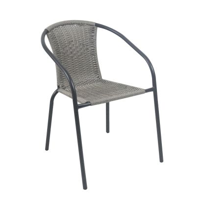 СТОЛ BALENO-W, ЧЕРНО БОЯДИСАН МЕТАЛ, СМЕСЕНА СИВА РАКИТА