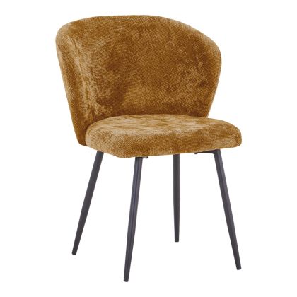 СТОЛ KARG, ЦВЯТ CAMEL, ПЛАТ, С КРАКА, ЧЕРЕН МЕТАЛ, 57X62X80 СМ