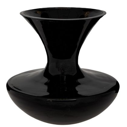 ЧЕРНА СТЪКЛЕНА ВАЗА D22X20 СМ
