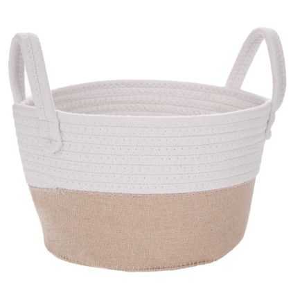 БЯЛ ПАМУЧЕН КОШ С ВЪЖЕ D25X15СМ