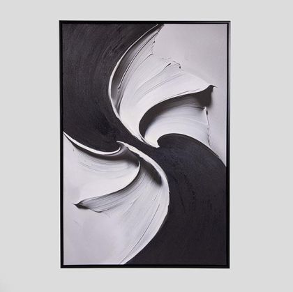 КАРТИНА С РЕЛЕФ, ЧЕРНО-БЯЛА, 80X120 СМ