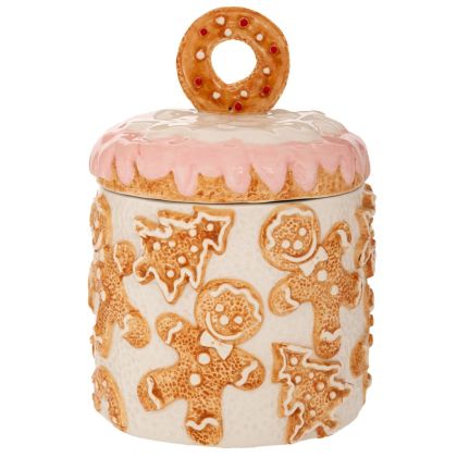 КЕРАМИЧЕН БУРКАН ЗА БИСКВИТКИ С КАПАК 15X15X22 СМ