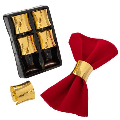 КОМПЛЕКТ ОТ 6 ЗЛАТНИ ПРЪСТЕНА ЗА САЛФЕТКИ