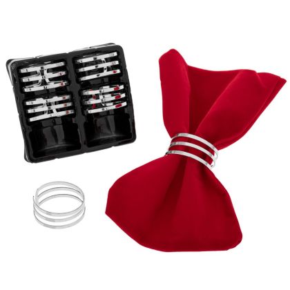 КОМПЛЕКТ ОТ 6 СРЕБЪРНИ ПРЪСТЕНА ЗА САЛФЕТКИ