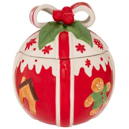 КРЪГЪЛ КЕРАМИЧЕН БУРКАН ЗА БИСКВИТИ С ДЖИНДЖИФИЛОВ ЧОВЕК 19X19X23СМ