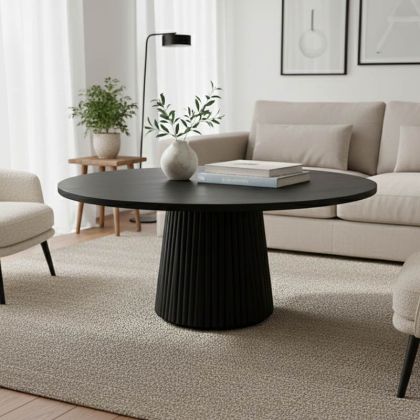 МАСА CANICULE I, МАСИВНА АКАЦИЕВА ДЪРВЕСИНА В ЧЕРЕН НЮАНС, D80X40 СМ