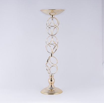 МЕТАЛЕН СВЕЩНИК, ЗЛАТЕН 15X51СМ