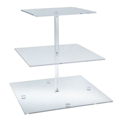 ПРОЗРАЧНА АКРИЛНА КВАДРАТНА ТРИЕТАЖНА ЧИНИЯ 24 30 35X33, СМ