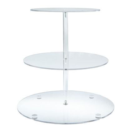 ПРОЗРАЧНА АКРИЛНА КРЪГЛА ТРИЕТАЖНА ЧИНИЯ D24 30 35X33,5 СМ