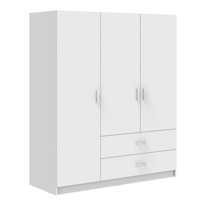 РОЯЛ ТРИКРИЛЕН ГАРДЕРОБ БЯЛ 150X58X177СМ