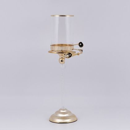 СВЕЩНИК С МЕТАЛНА ОСНОВА, ЗЛАТЕН 12X46СМ