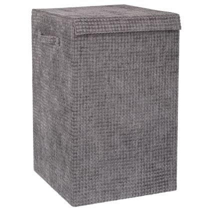 СИВ ТЕКСТИЛЕН КОШ ЗА ПРАНЕ С КАПАК 35X35X55СМ