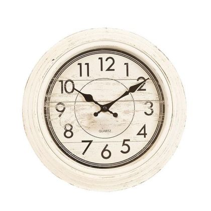 СТЕНЕН ЧАСОВНИК ПЛАСТМАСА АНТИЧЕН БЯЛ - ЧЕРЕН 30X4.3X30СМ