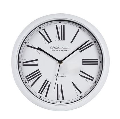 СТЕНЕН ЧАСОВНИК ПЛАСТМАСА БЯЛ - ЧЕРЕН 30.5X4.2X30.5СМ