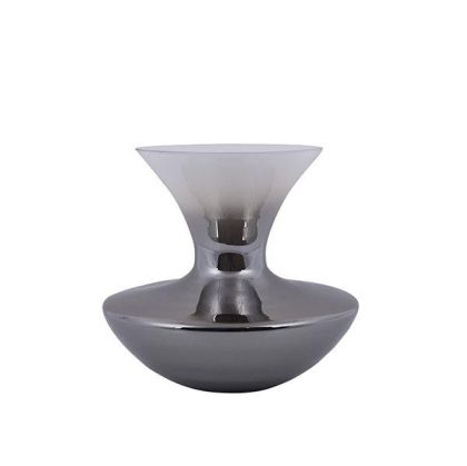 СТЪКЛЕНА ВАЗА ЧЕРНО-БЯЛА 27X27X25СМ