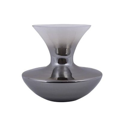 СТЪКЛЕНА ВАЗА ЧЕРНО-БЯЛА 33X33X30СМ