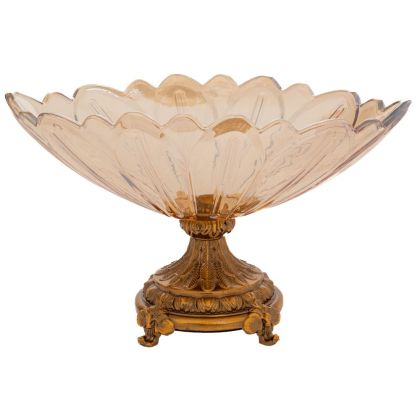 СТЪКЛЕНА КУПА С МЕТАЛНА ОСНОВА 30X16X18 СМ