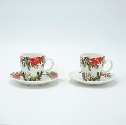 ЧАША С ЧИНИЙКА, С КОЛЕДНА ЗВЕЗДА, 80 МЛ, КОМПЛЕКТ ОТ 2 БРОЯ