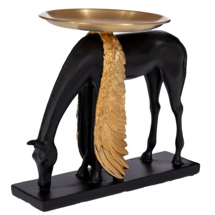 ЧЕРЕН ПОЛИРЕЗИНОВ ПЕГАС С ЗЛАТНИ КРИЛЕ 23X6X18СМ D17СМ