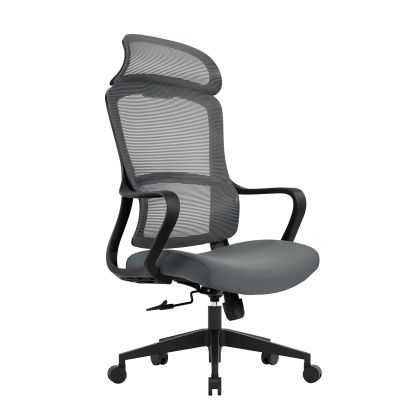 Bf3010 ръководен офис стол, черна мрежа, сив плат