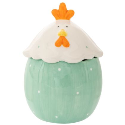 Blue Light керамичен буркан за бонбони кокошка