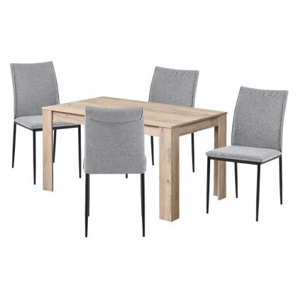 ITAKA КОМПЛЕКТ МАСА (5) ПЕТ ЧАСТИ СЪС СИВИ СТОЛОВЕ FL25414 ITK