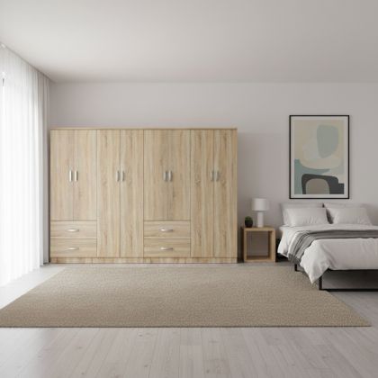 Lego гардероб сонома с осем врати 241x42x181см