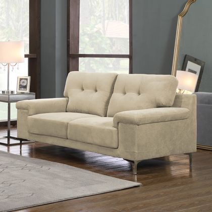 NOTE ДИВАН ЗА ХОЛ С 2 МЕСТА, ВОДООТБЛЪСКВАЩА МАТЕРИЯ, БЕЖОВ