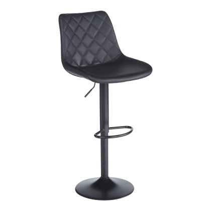 Бар стол Libra, изработен от полиуретан, в черен цвят, 49x55x115 см