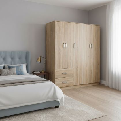 Гардероб Athosi с пет врати, размер Sonoma, 170x42x180 см