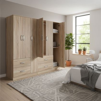 Гардероб Lego Sonoma с шест врати 180x42x180 см