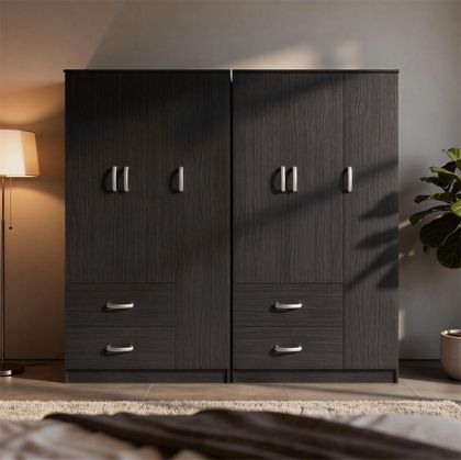 Гардероб Lego с шест врати, венге, 180x42x180 см