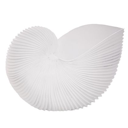 Голяма купа с декоративна полирезин в бял цвят 41x24x27,5 см